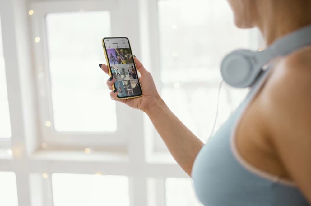 Young person using reels on a phone